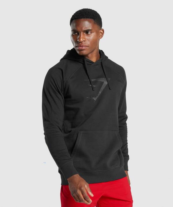 Panske Mikiny S Kapucňou Gymshark Sharkhead Infill Čierne | YL9874105